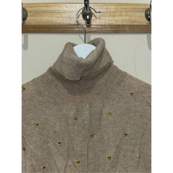 Manoush bedazzled jeweled rhinestone turtle neck sweater Y2K 2000s size medium - Picture 8 of 11